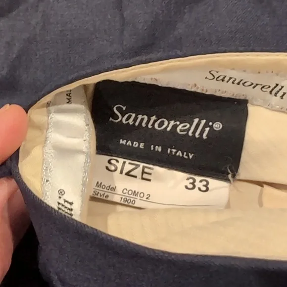 Santorelli Slacks Men’s 33x28 Blue 100% Wool Dress Pants Made In ITALY EUC - Picture 5 of 7
